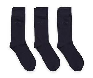 GANT Paquete de 3 calcetines de algodón para hombre, color azul marino