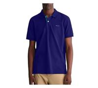 GANT Polo de piqué SS Rugger para hombre, color azul marino, Azul marino, L