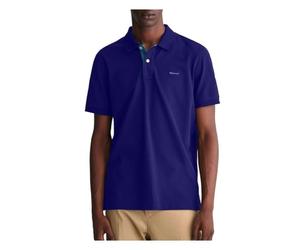 GANT Polo de piqué SS Rugger para hombre, color azul marino, Azul marino, L