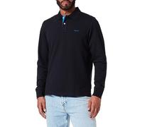 GANT Polo REG Contrast Pique LS Rugger para Hombre, Negro, estándar, Negro, XXL