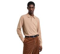 GANT Polo Reg Shield LS Pique Rugger para Hombre, Caqui cálido., S