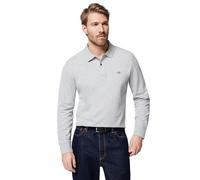 GANT Polo REG Shield LS Pique Rugger para Hombre, Gris Jaspeado, estándar, Gris, L
