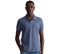 GANT Polo Reg Shield SS Pique Camisa, Dark Jeans Blue Melange, 3XL para Hombre