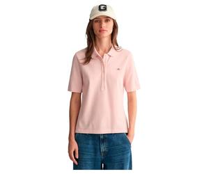 GANT Polo Slim Shield SS Piqué para Mujer, Rosa desteñido, M