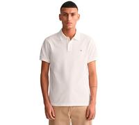 GANT Polo Slim Shield SS Pique Polo para Hombre, Color Blanco, Blanco, XL