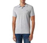 GANT Polo Slim Shield SS Pique Polo para Hombre, Color Gris Jaspeado, estándar, Gris, S