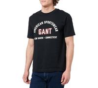 GANT Printed Graphic SS T-Shirt Camiseta, Negro, XL Hombres