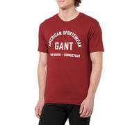 GANT Printed Graphic SS T-Shirt Camiseta, Rojo, M Hombres