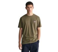 GANT REG Archive Shield EMB SS Camiseta, Juniper Green, M para Hombre