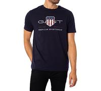 GANT Reg Archive Shield SS T-Shirt Camiseta, Evening Blue, 3XL para Hombre