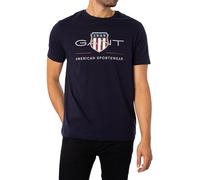 GANT Reg Archive Shield SS T-Shirt Camiseta, Evening Blue, M para Hombre