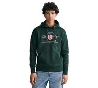 GANT Reg Archive Shield-Sudadera con Capucha, Tartán Green, L para Hombre