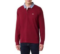 GANT Reg Chambray Heavy Rugger Camisa de Polo, Rojo, S Hombres