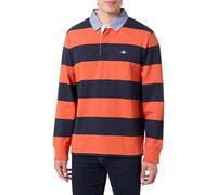 GANT Reg Chambray Stripe Heavy Rugger Camisa de Polo, Deep Orange, XL Hombres