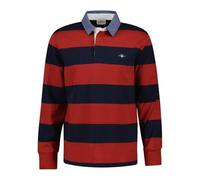 GANT Reg Chambray Stripe Heavy Rugger Camiseta, Hierro Rojo, L Hombres