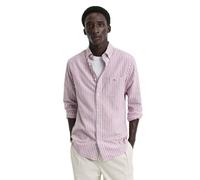 GANT Reg Classic Oxford Stripe Shirt Camisa, Rojo rubí, M Hombres