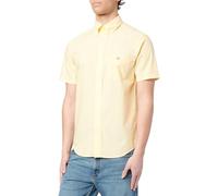 GANT Reg Classic Poplin SS Shirt Camisa, Amarillo Plátano, XL Hombres