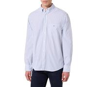 GANT Reg Classic Poplin Stripe Camisa, Azul, XL Hombres