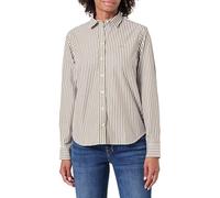 GANT Reg Classic Poplin Striped Shirt Camisa, Musgo Verde, 44 Mujeres