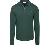 GANT Polo Reg Contrast Pique LS, Verde, XXL
