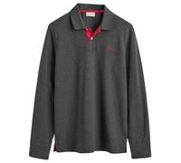 GANT Reg Contrast Pique LS Rugger Camisa de Polo, Antracit Melange, M para Hombre
