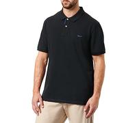 GANT Reg Contrast Pique SS Rugger Camisa de Polo, Black, M para Hombre