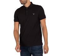 GANT Reg Contrast Pique SS Rugger Camisa de Polo, Black, M para Hombre