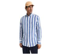 GANT Reg Cotton Linen Bold Stripe Shirt Camisa, Azul, L Hombres