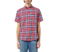 GANT Reg Cotton Linen Check SS Shirt Camisa, Color Rojo, XL para Hombre
