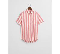 GANT REG Cotton Linen Stripe SS Shirt, Color Rojo., XXXL