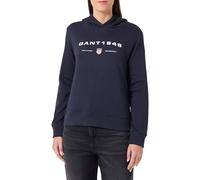 GANT Reg Graphic Hoodie Sudadera con Capucha, Azul Noche, S para Mujer