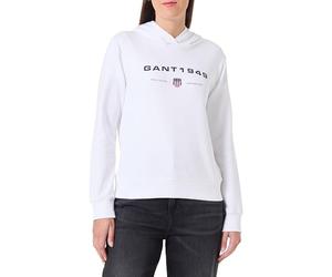 GANT Reg Graphic Hoodie Sudadera con Capucha, Blanco, S para Mujer
