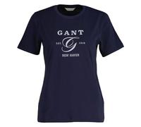 GANT Reg Graphic SS T-Shirt Camiseta, Azul Noche, S Mujeres