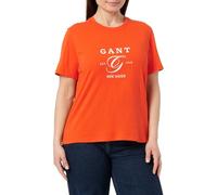 GANT Reg Graphic SS T-Shirt Camiseta, Marled Red, S Mujeres