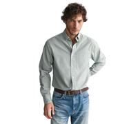 GANT Reg Poplin-Camiseta de banquero Camisa, Verde Oscuro, L Hombres