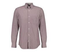 GANT Reg Poplin Stripe-Camiseta Camisa, Rojo Vino, S Hombres