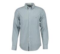 GANT REG Poplin - Camiseta de Rayas, Verde Oscuro, L