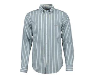 GANT REG Poplin - Camiseta de Rayas, Verde Oscuro, L