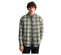 GANT Reg Poplin Check - Camisa con Cuello Abotonado, Color Verde., XXL