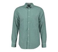 GANT Reg Poplin Gingham-Camiseta Camisa, Verde Oscuro, S Hombres