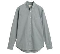 GANT Reg Poplin Micro Gingham-Camiseta Camisa, Verde Oscuro, L Hombres