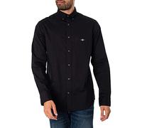 GANT Reg Poplin Shirt Camisa de Vestir, Black, 4XL para Hombre