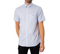 GANT REG Poplin SS - Camiseta clásica para Hombre, Color Azul Claro, estándar, Azul Claro, XL