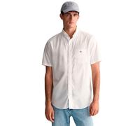 GANT REG Poplin SS Shirt, Camisa REG Popelina SS Hombre, White,