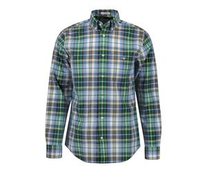 GANT REG Poplin Tartán Check Camiseta, Verde Oscuro, S