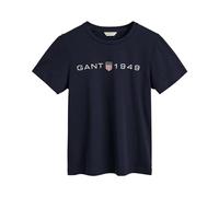 GANT Reg Printed Graphic T-Shirt Camiseta, Azul Noche, L Mujeres