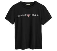 GANT Reg Printed Graphic T-Shirt Camiseta, Negro, XS para Mujer