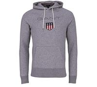 GANT Reg Shield Hoodie Sudadera con Capucha, Grey Melange, M para Hombre