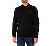 GANT Reg Shield LS Pique Rugger Camisa de Polo, Black, M para Hombre