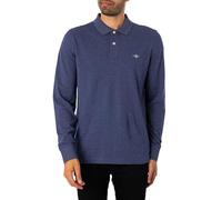 GANT Reg Shield LS Pique Rugger Camisa de Polo, Dark Jeansblue Melange, XXXL para Hombre